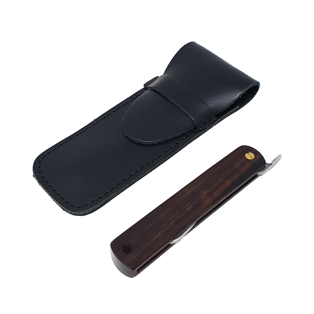 Black Leather Pouch for Folding Higonokami Knives