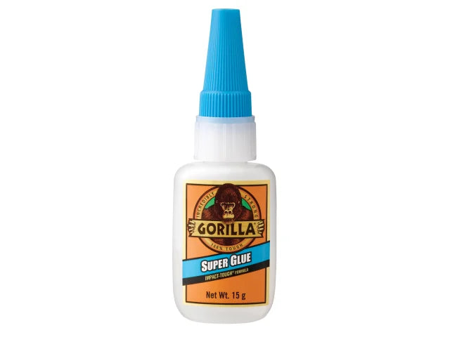 Gorilla Superglue 15g for use on Wood, Metal, Ceramic, Rubber and much more.