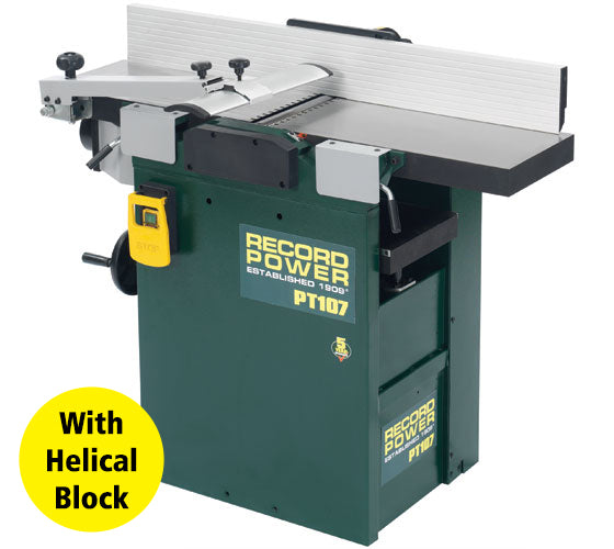 Record Power PT107 2 Slot 10" x 7" Helical Block Heavy Duty Planer Thicknesser (2-Spiral) (47501)