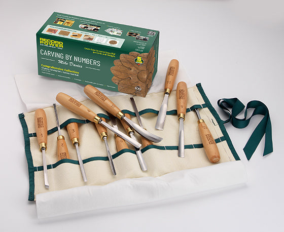 Record Power Comprehensive 12 Piece Carving Tool Collection & Tool Roll 50001