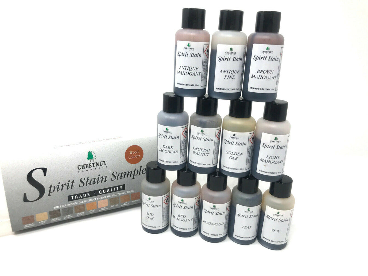 Chestnut Products Spirit Stain Sample Pack Wood Colours