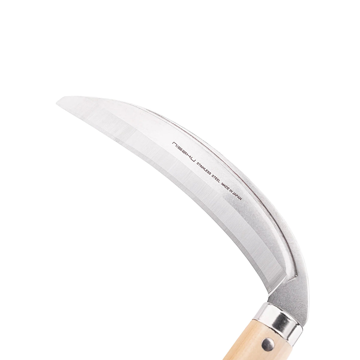 Nisaku Mikadukigama Japanese Stainless Steel Grass Sickle, 7-Inch Blade NJP130