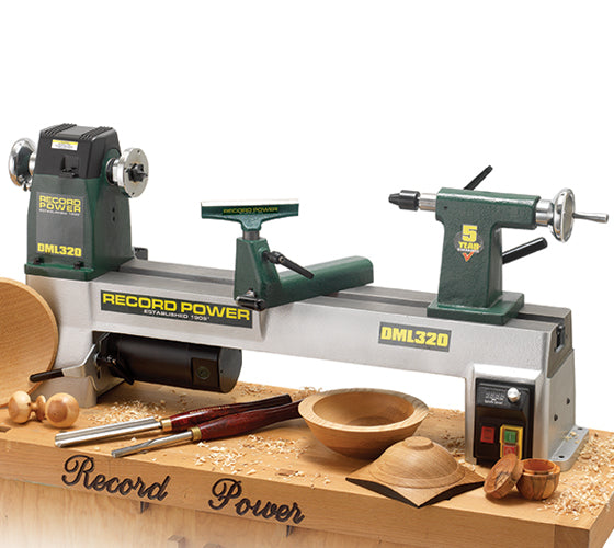 Record Power DML320 Cast Iron Electric Variable Speed Lathe